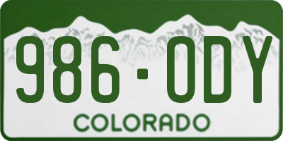 CO license plate 986ODY