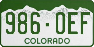 CO license plate 986OEF