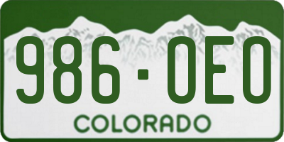 CO license plate 986OEO