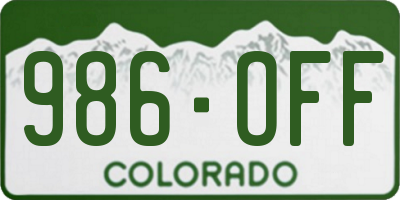 CO license plate 986OFF