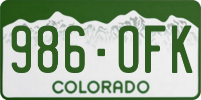 CO license plate 986OFK