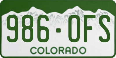 CO license plate 986OFS