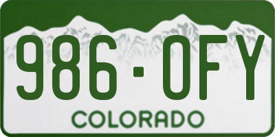 CO license plate 986OFY