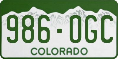 CO license plate 986OGC