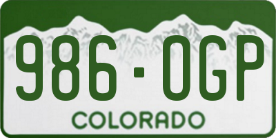 CO license plate 986OGP