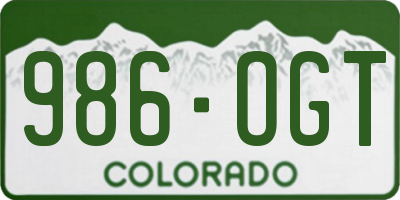 CO license plate 986OGT