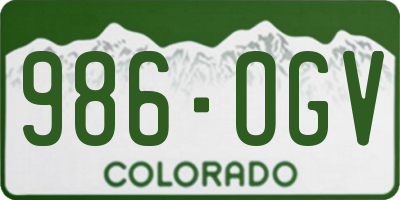 CO license plate 986OGV