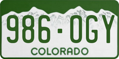 CO license plate 986OGY