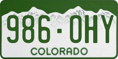 CO license plate 986OHY
