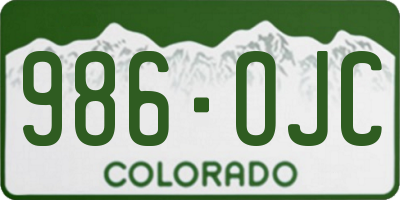 CO license plate 986OJC