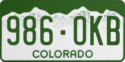 CO license plate 986OKB