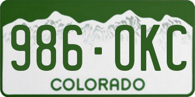 CO license plate 986OKC