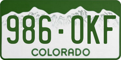 CO license plate 986OKF