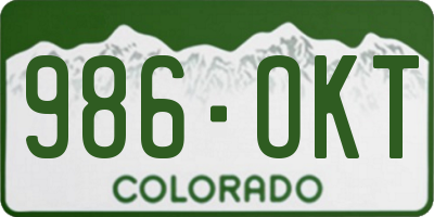 CO license plate 986OKT