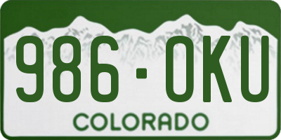 CO license plate 986OKU