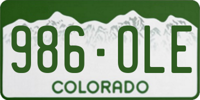 CO license plate 986OLE