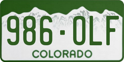 CO license plate 986OLF