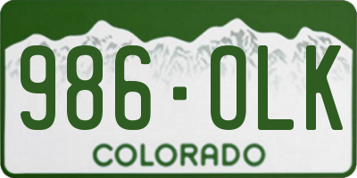 CO license plate 986OLK