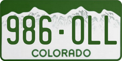 CO license plate 986OLL