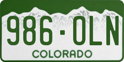CO license plate 986OLN
