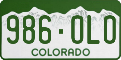 CO license plate 986OLO