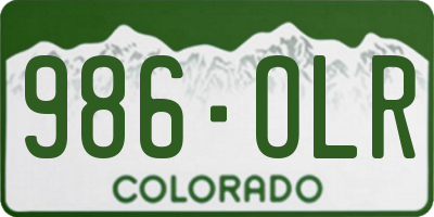 CO license plate 986OLR