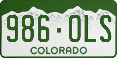 CO license plate 986OLS