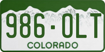 CO license plate 986OLT