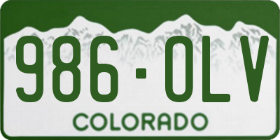 CO license plate 986OLV