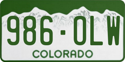 CO license plate 986OLW
