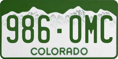 CO license plate 986OMC