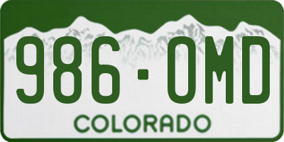 CO license plate 986OMD