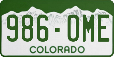 CO license plate 986OME