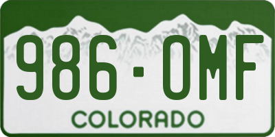 CO license plate 986OMF