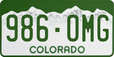 CO license plate 986OMG