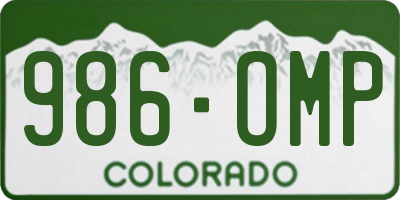 CO license plate 986OMP