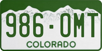 CO license plate 986OMT