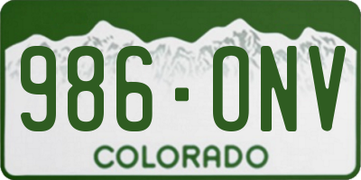 CO license plate 986ONV