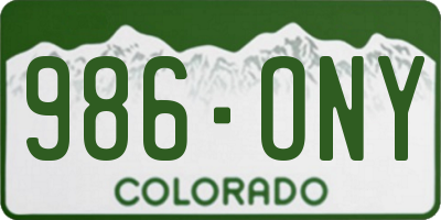 CO license plate 986ONY