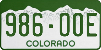 CO license plate 986OOE