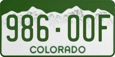 CO license plate 986OOF