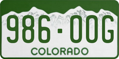 CO license plate 986OOG