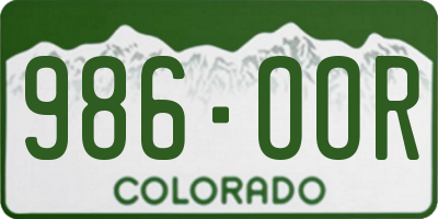 CO license plate 986OOR