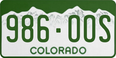 CO license plate 986OOS