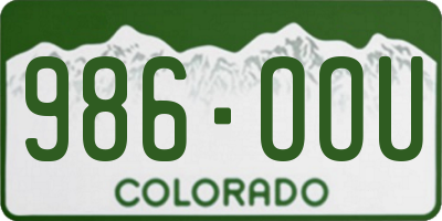 CO license plate 986OOU