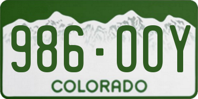 CO license plate 986OOY