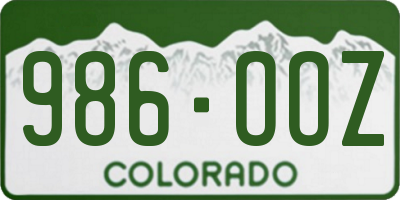 CO license plate 986OOZ