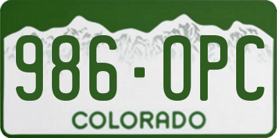 CO license plate 986OPC