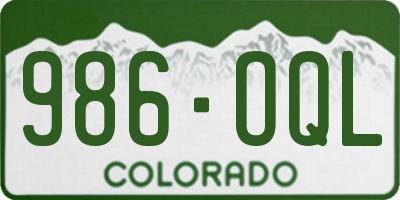 CO license plate 986OQL