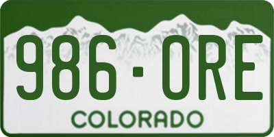 CO license plate 986ORE